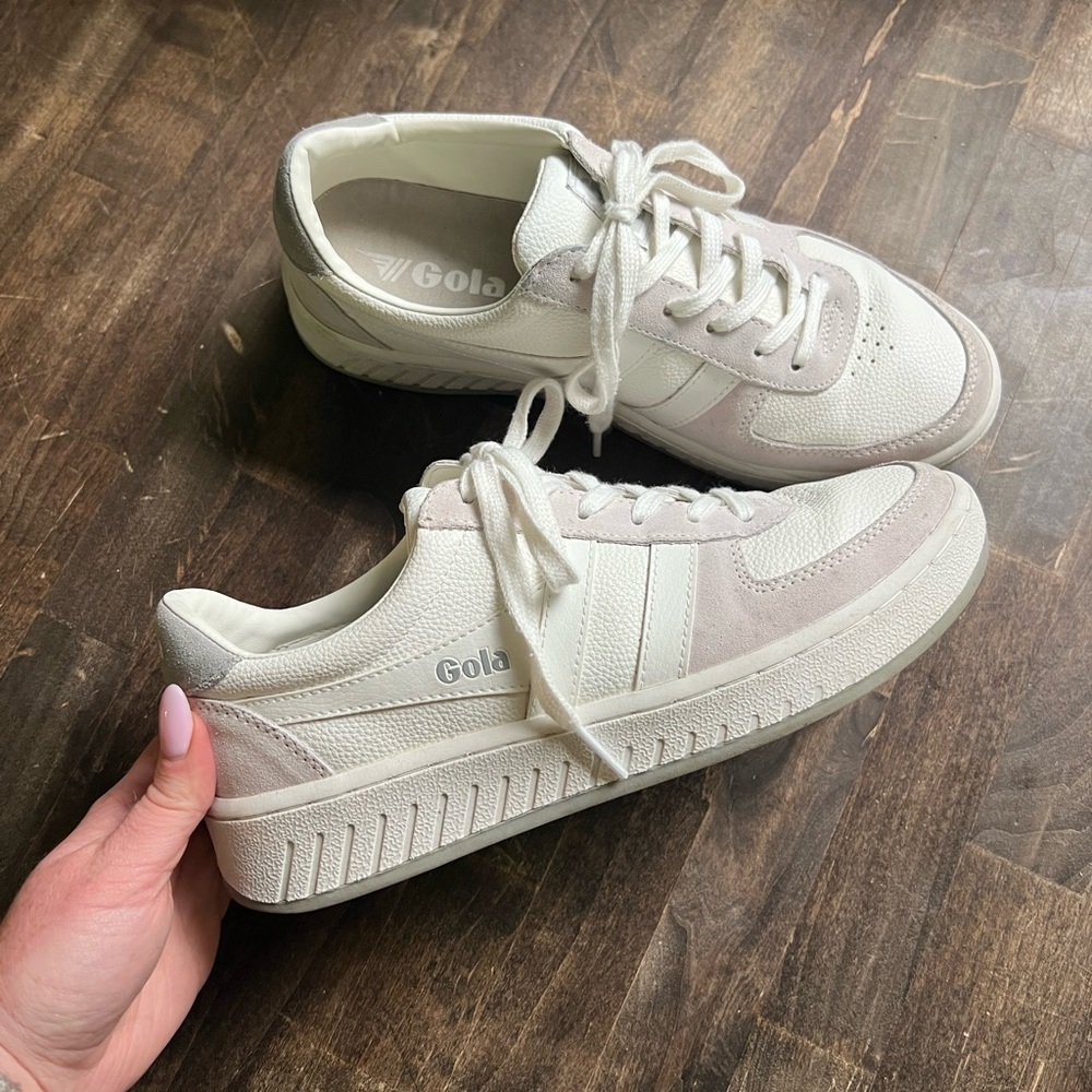 Gola Grandslam 88 Grey and White Leather Sneaker